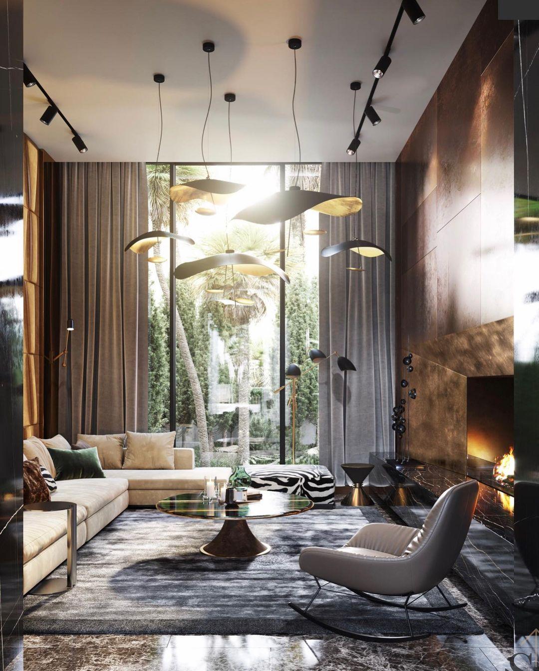 Lustra Pendant Lamp Black Gold Curved Shade - Letslighting