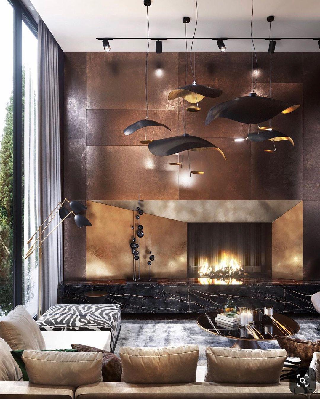 Lustra Pendant Lamp Black Gold Curved Shade - Letslighting