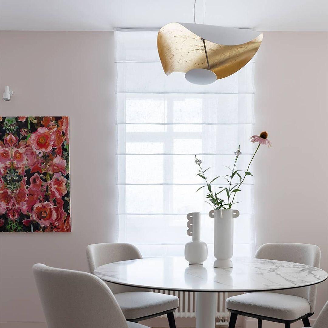 Lustra Pendant Lamp Black Gold Curved Shade - Letslighting