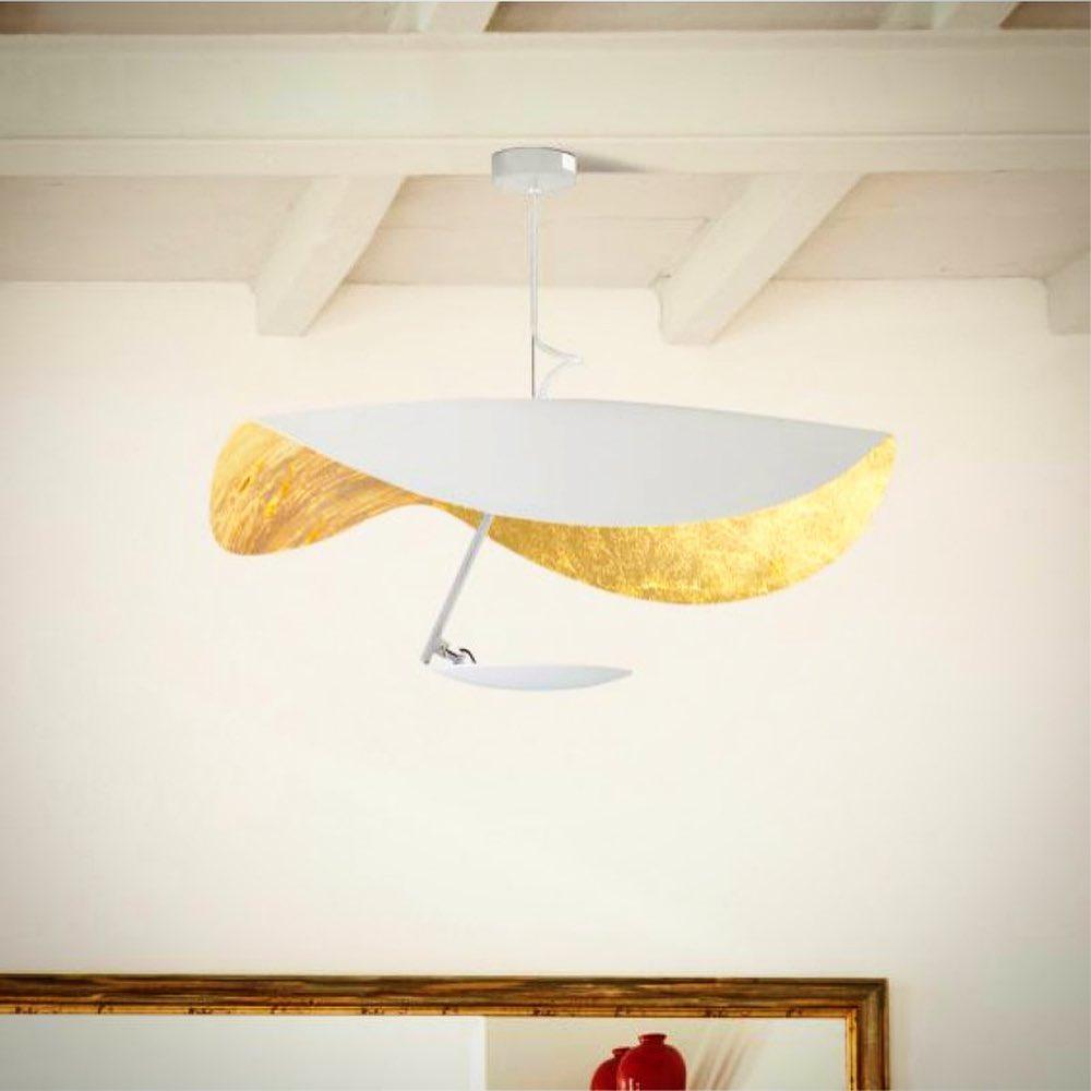 Lustra Pendant Lamp Black Gold Curved Shade - Letslighting