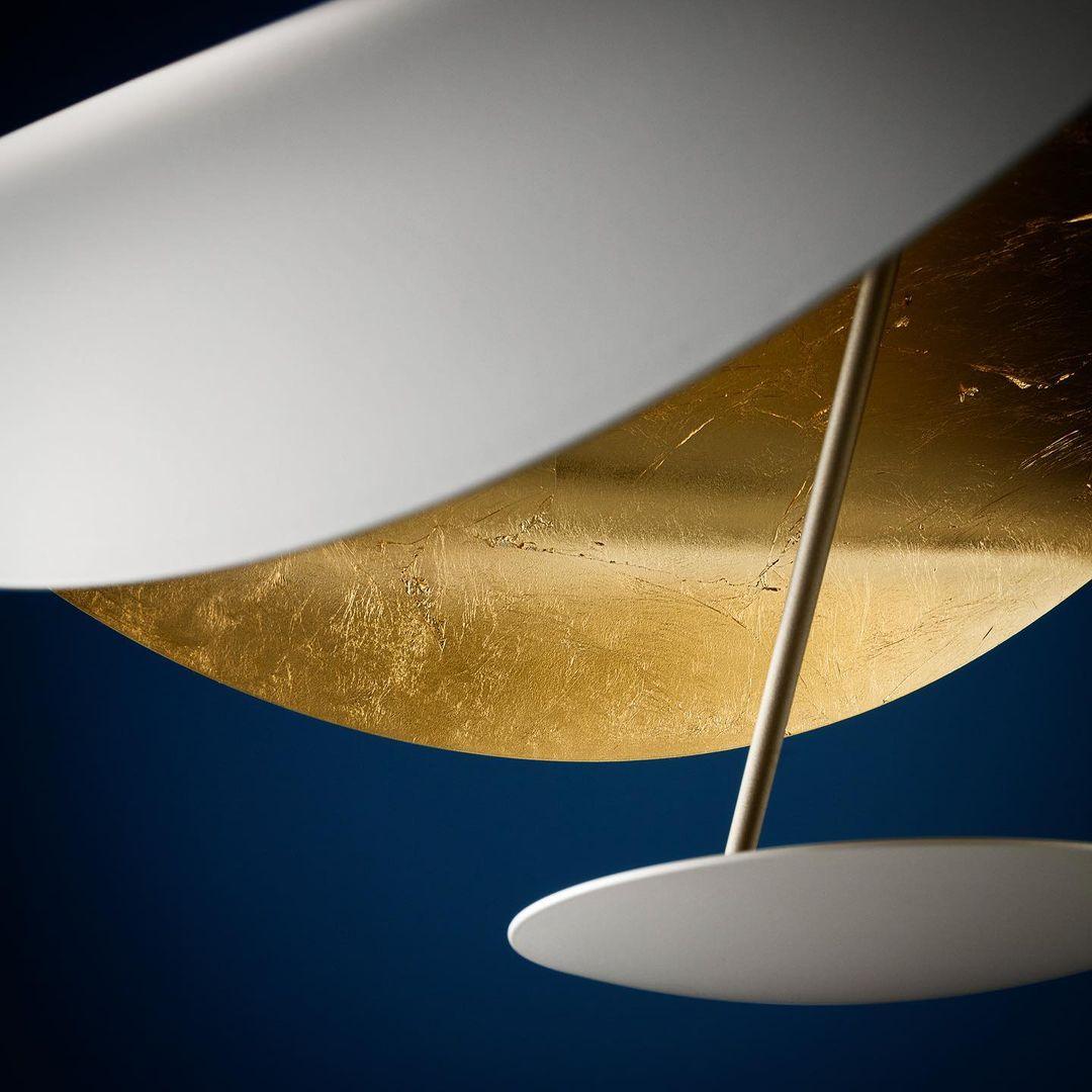 Lustra Pendant Lamp Black Gold Curved Shade - Letslighting