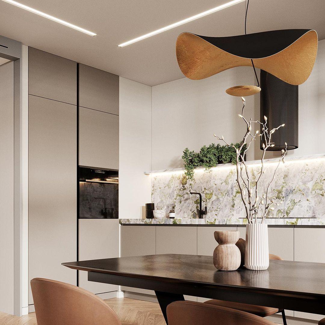 Lustra Pendant Lamp Black Gold Curved Shade - Letslighting