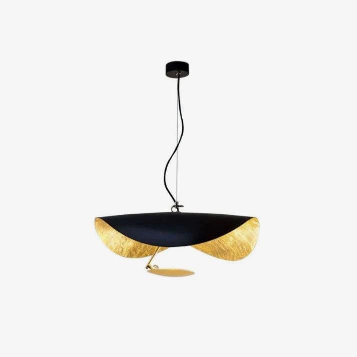 Lustra Pendant Lamp Black Gold Curved Shade - Letslighting