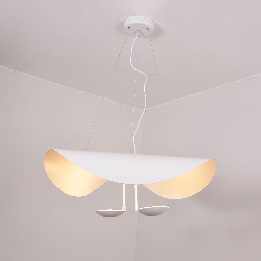 Lustra Pendant Lamp Black Gold Curved Shade - Letslighting