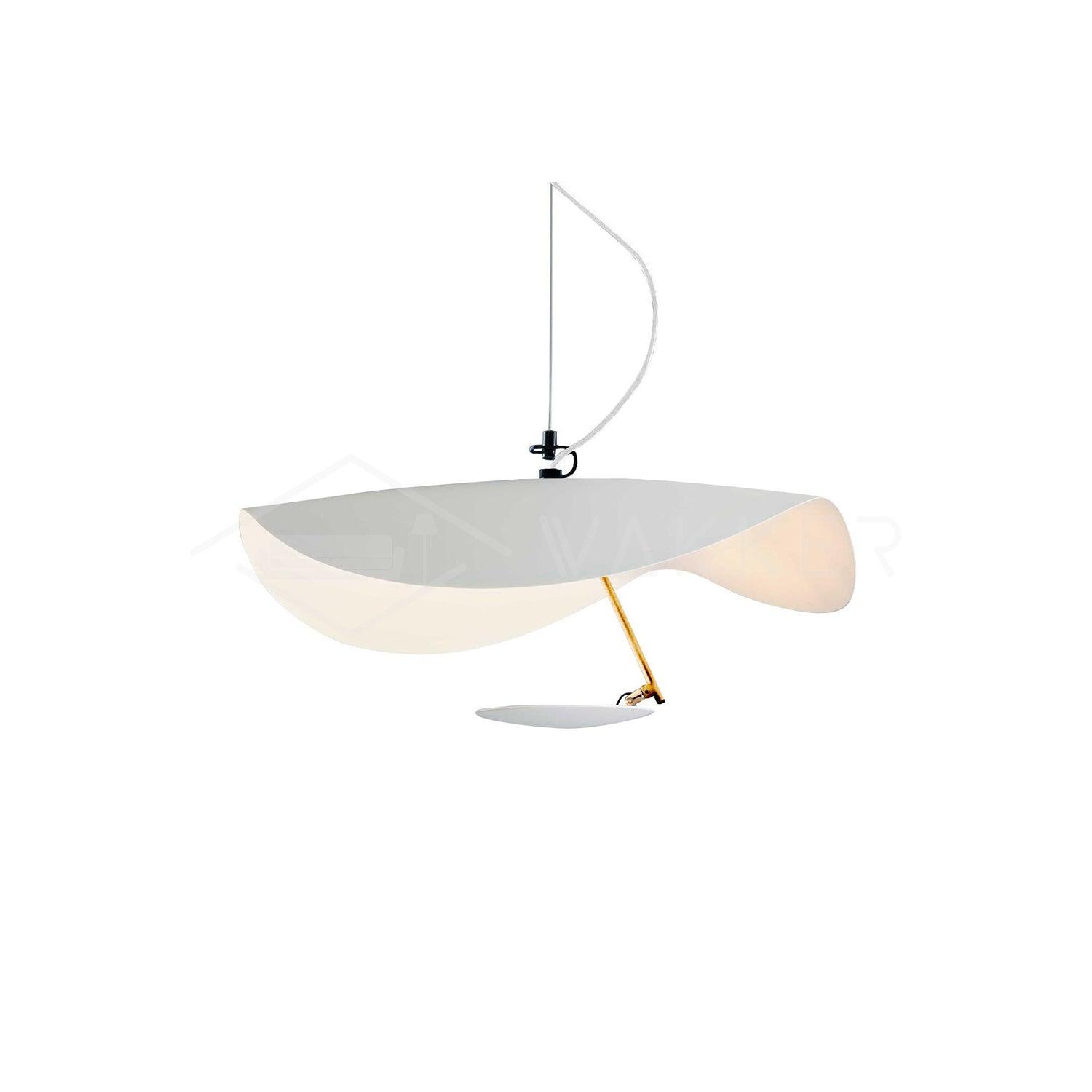 Lustra Pendant Lamp Black Gold Curved Shade - Letslighting