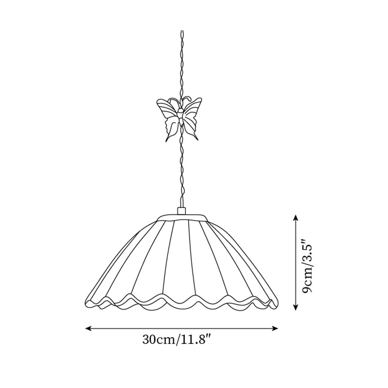 Leira Skirt Pendant Lamp Scalloped Stained Glass Vintage - Letslighting