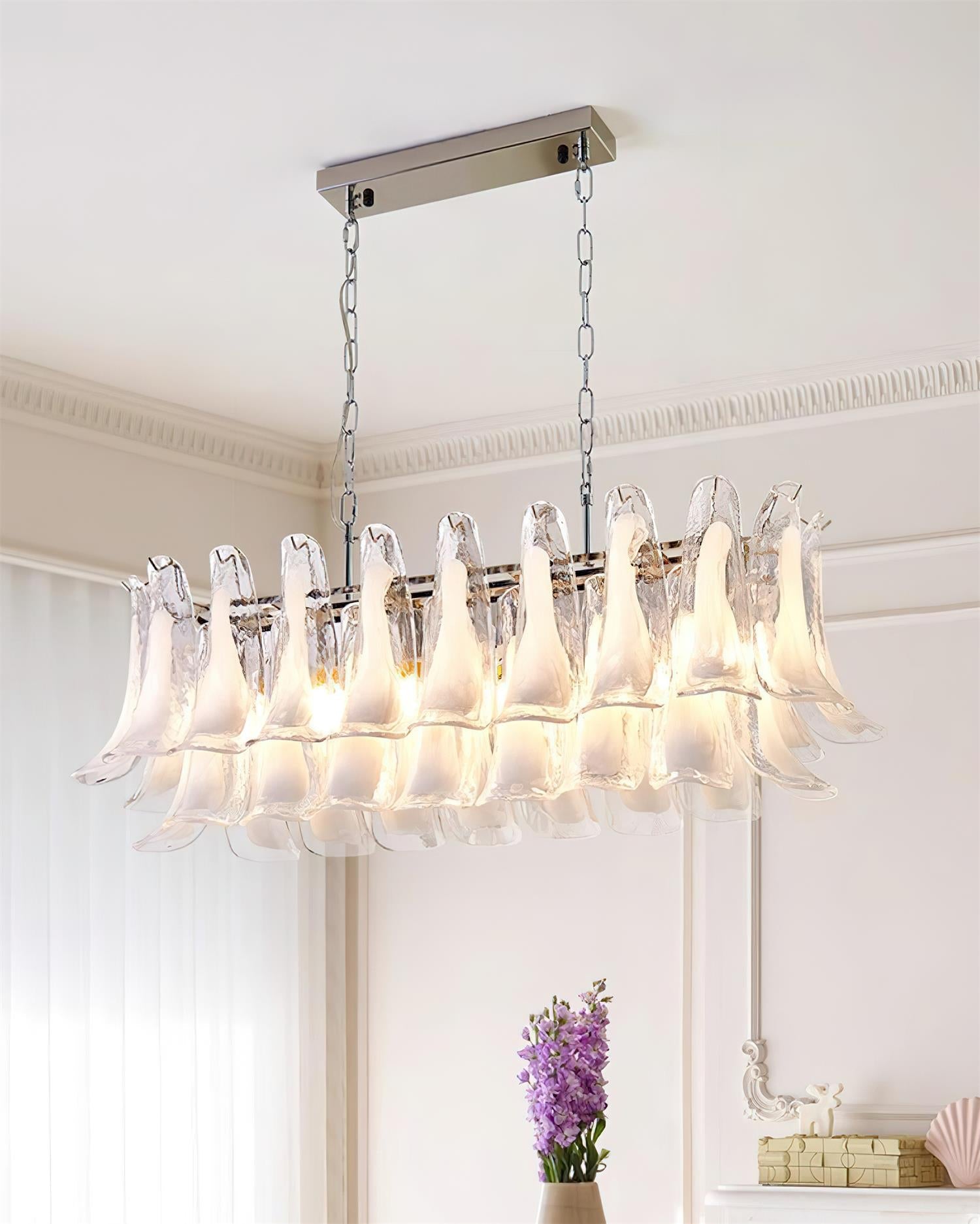 Elizabeth Murano Chandelier Rectangular