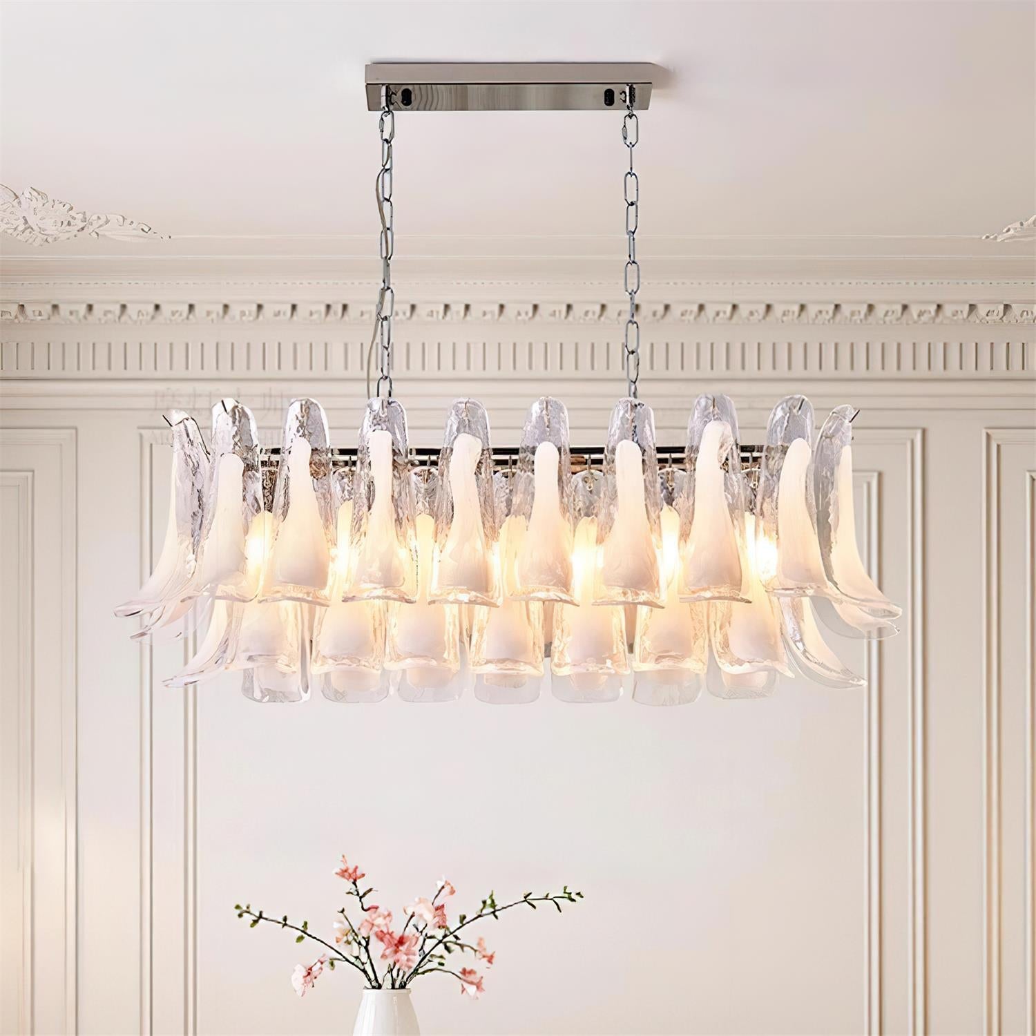 Elizabeth Murano Chandelier Rectangular