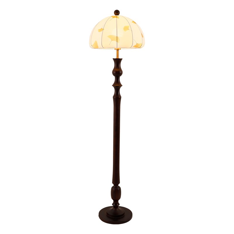 Ginkgore Wood Fabric Vintage Floor Lamp - Letslighting