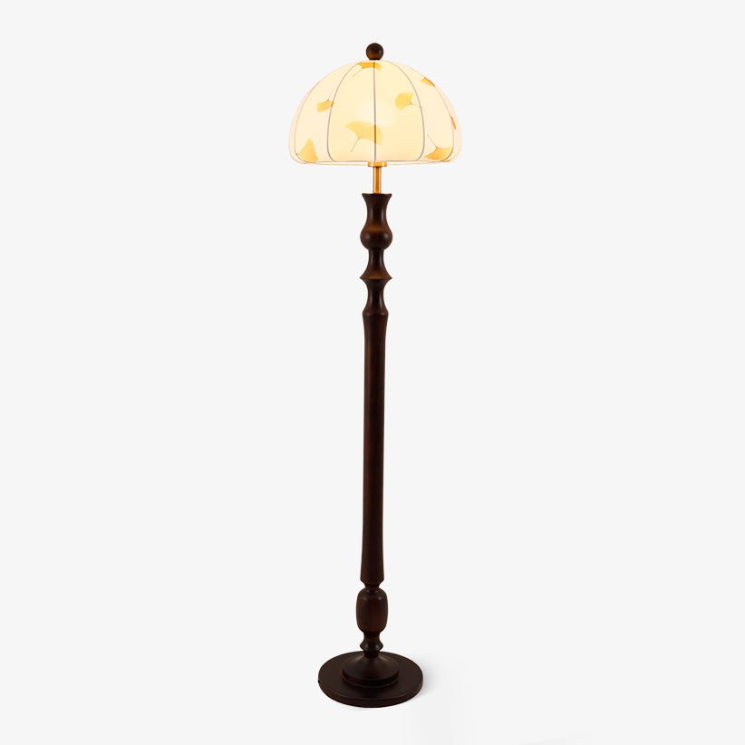Ginkgore Wood Fabric Vintage Floor Lamp - Letslighting