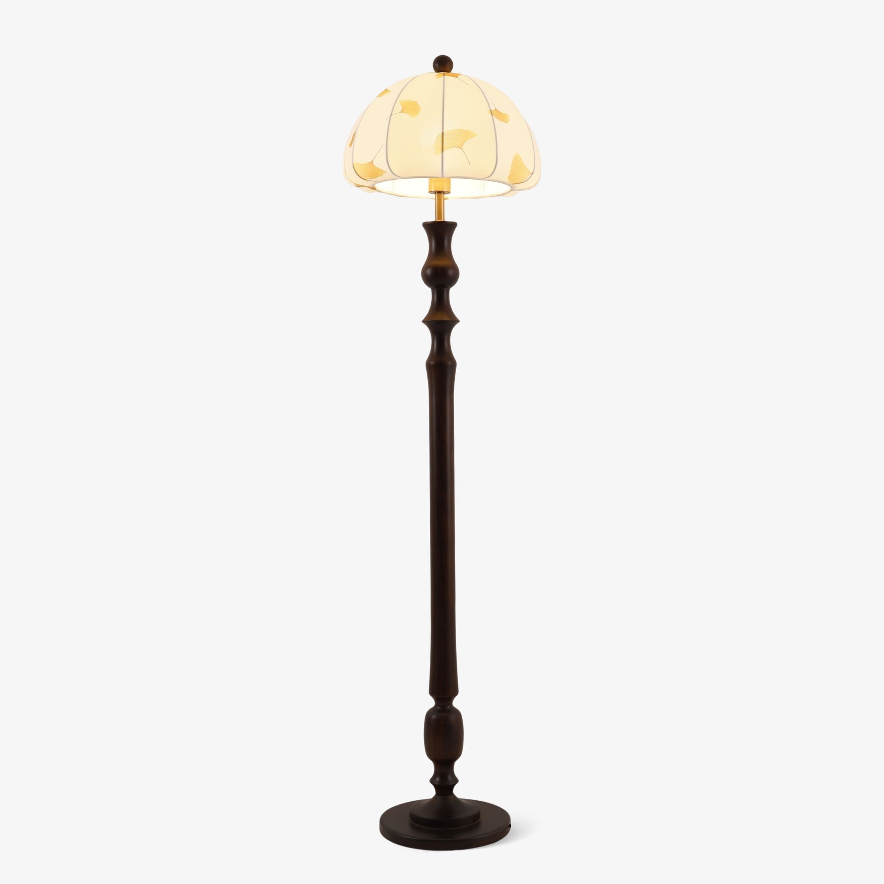 Ginkgore Wood Fabric Vintage Floor Lamp - Letslighting