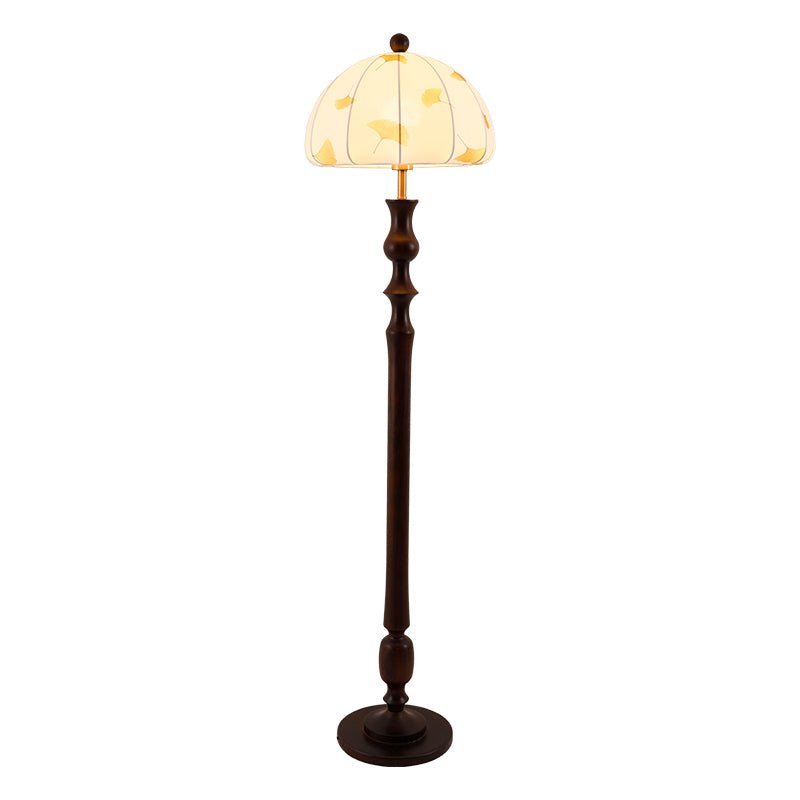 Ginkgore Wood Fabric Vintage Floor Lamp - Letslighting