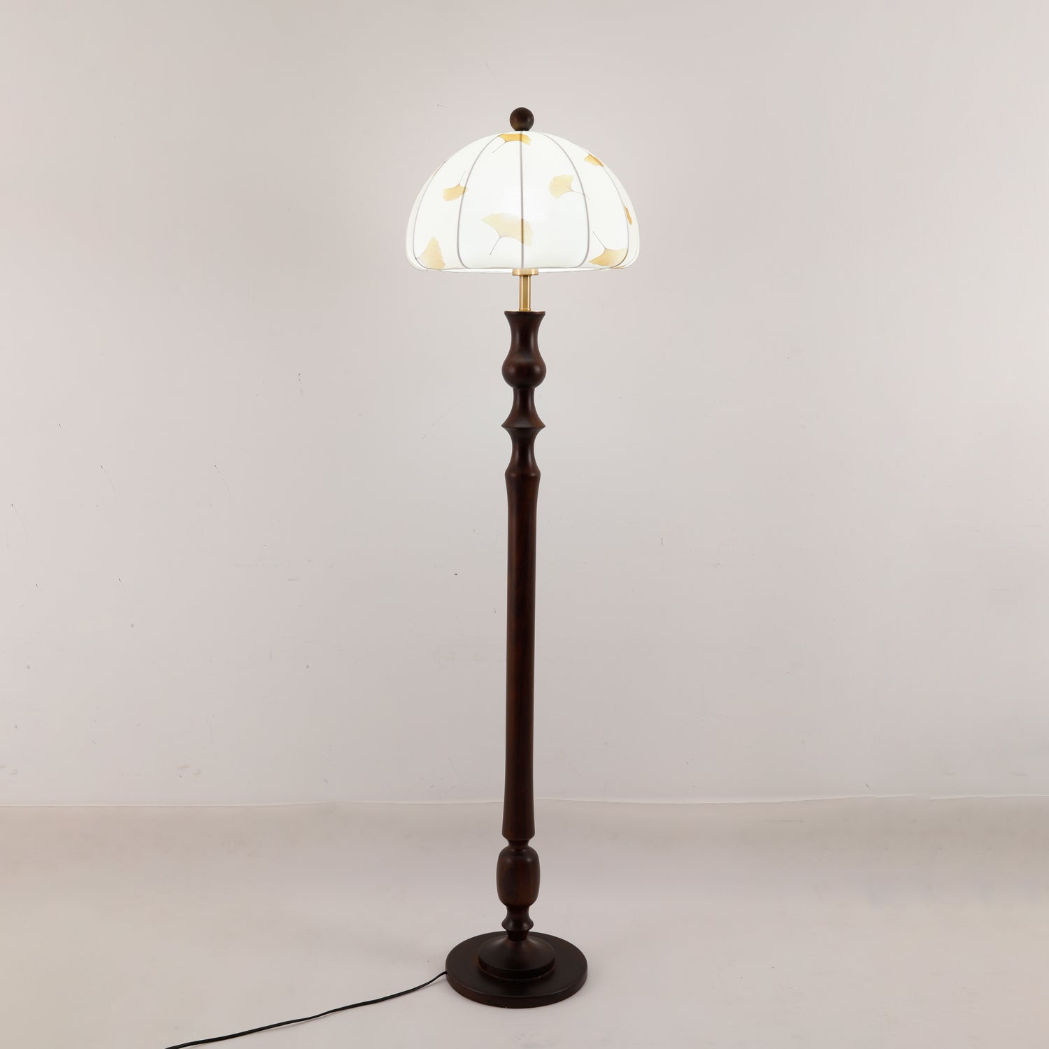 Ginkgore Wood Fabric Vintage Floor Lamp - Letslighting