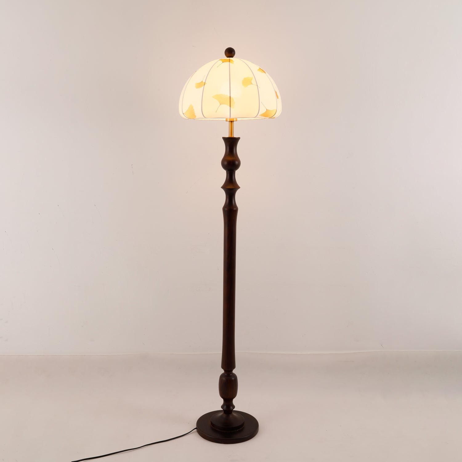 Ginkgore Wood Fabric Vintage Floor Lamp - Letslighting