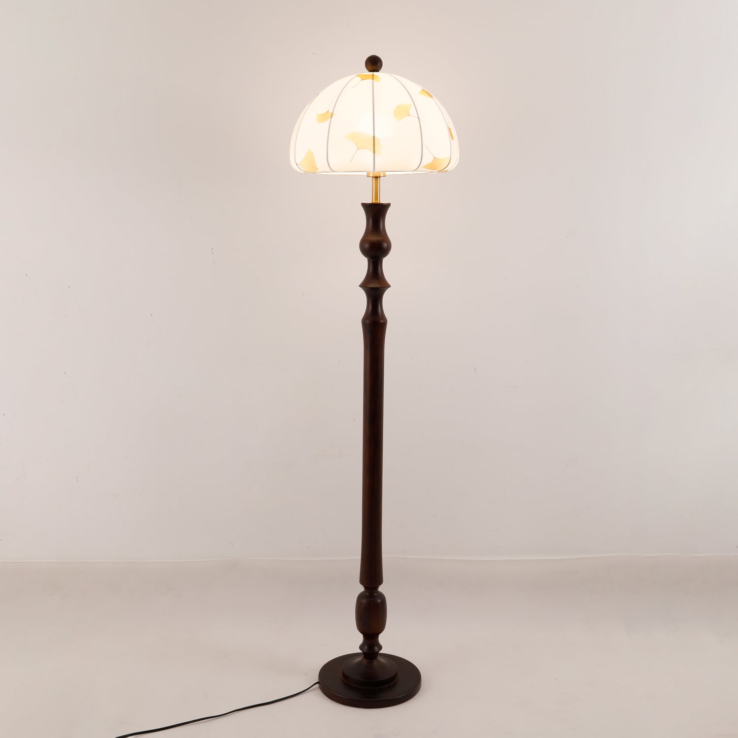 Ginkgore Wood Fabric Vintage Floor Lamp - Letslighting