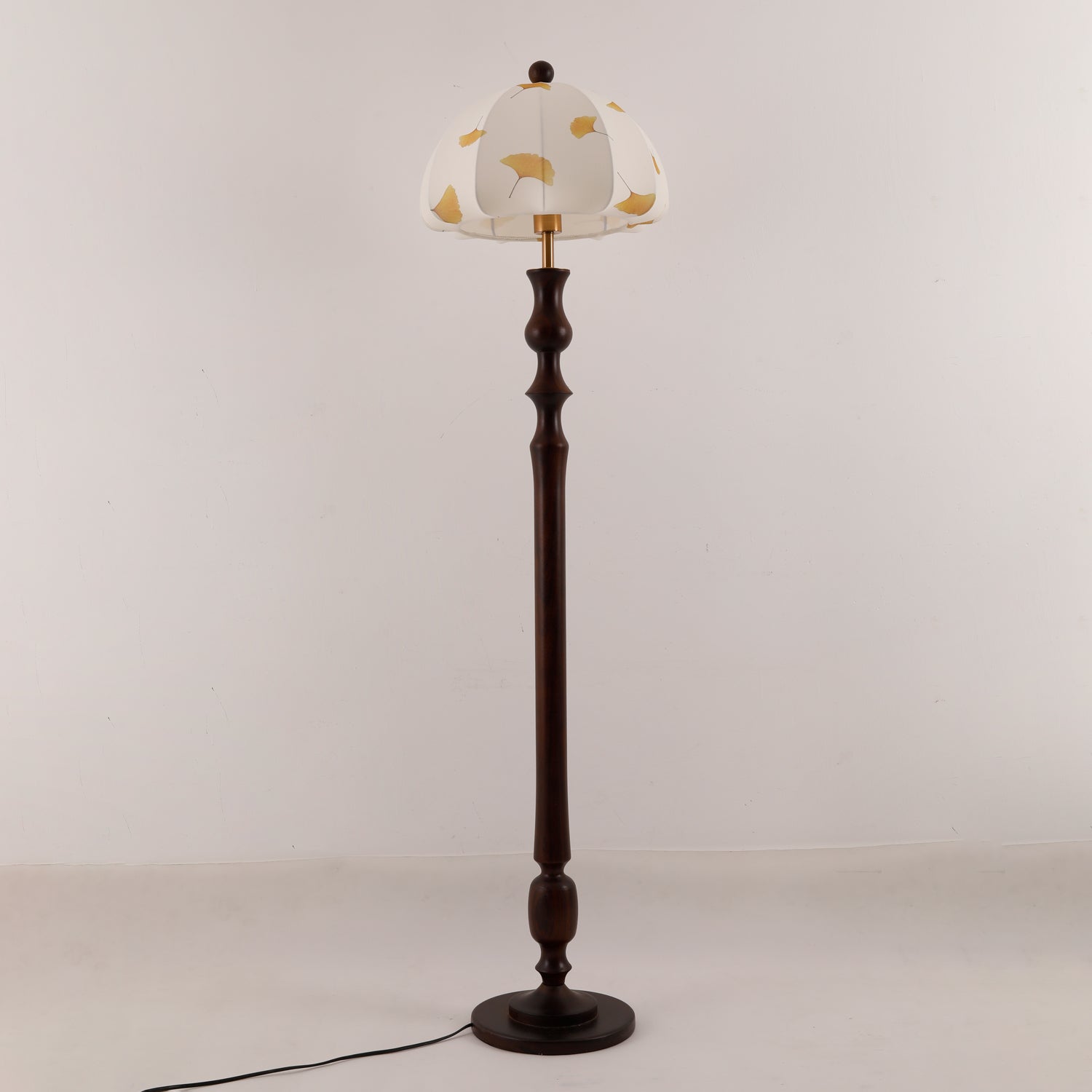 Ginkgore Wood Fabric Vintage Floor Lamp - Letslighting