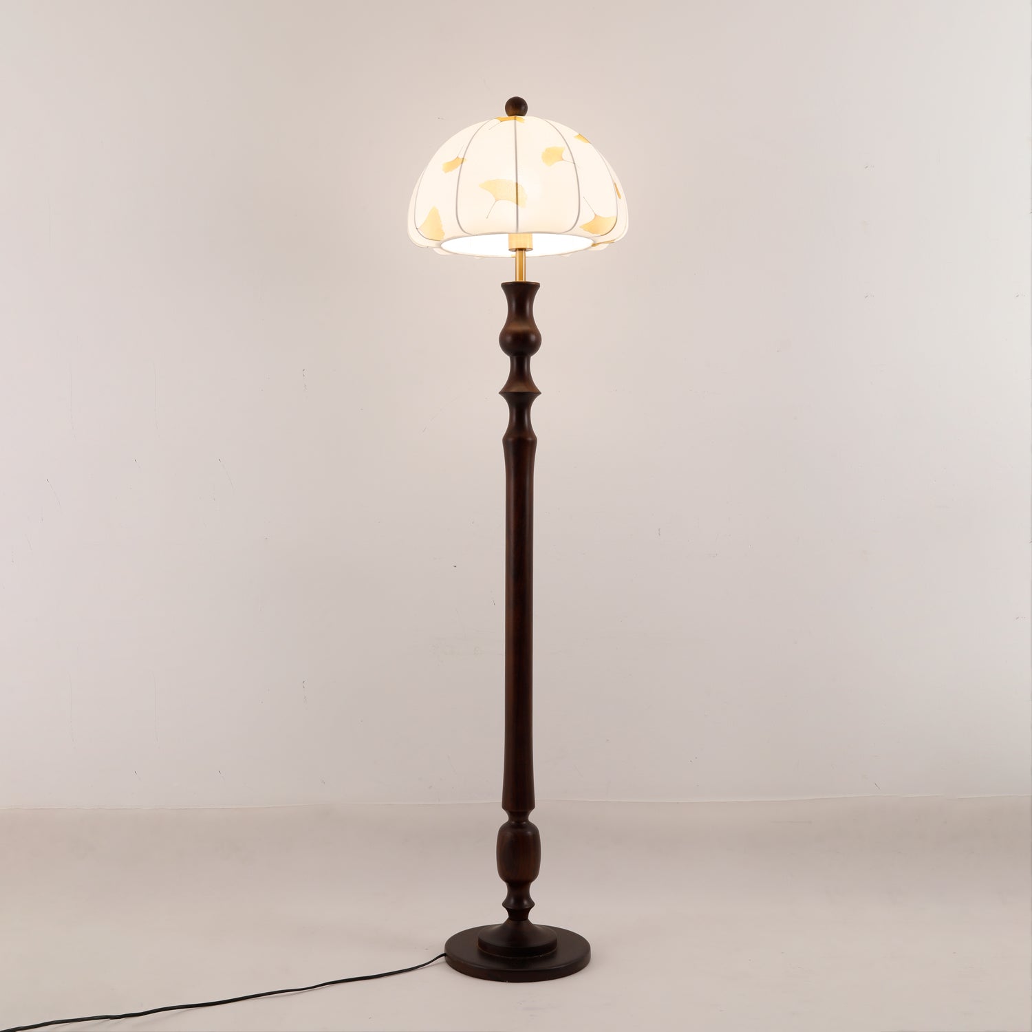 Ginkgore Wood Fabric Vintage Floor Lamp - Letslighting