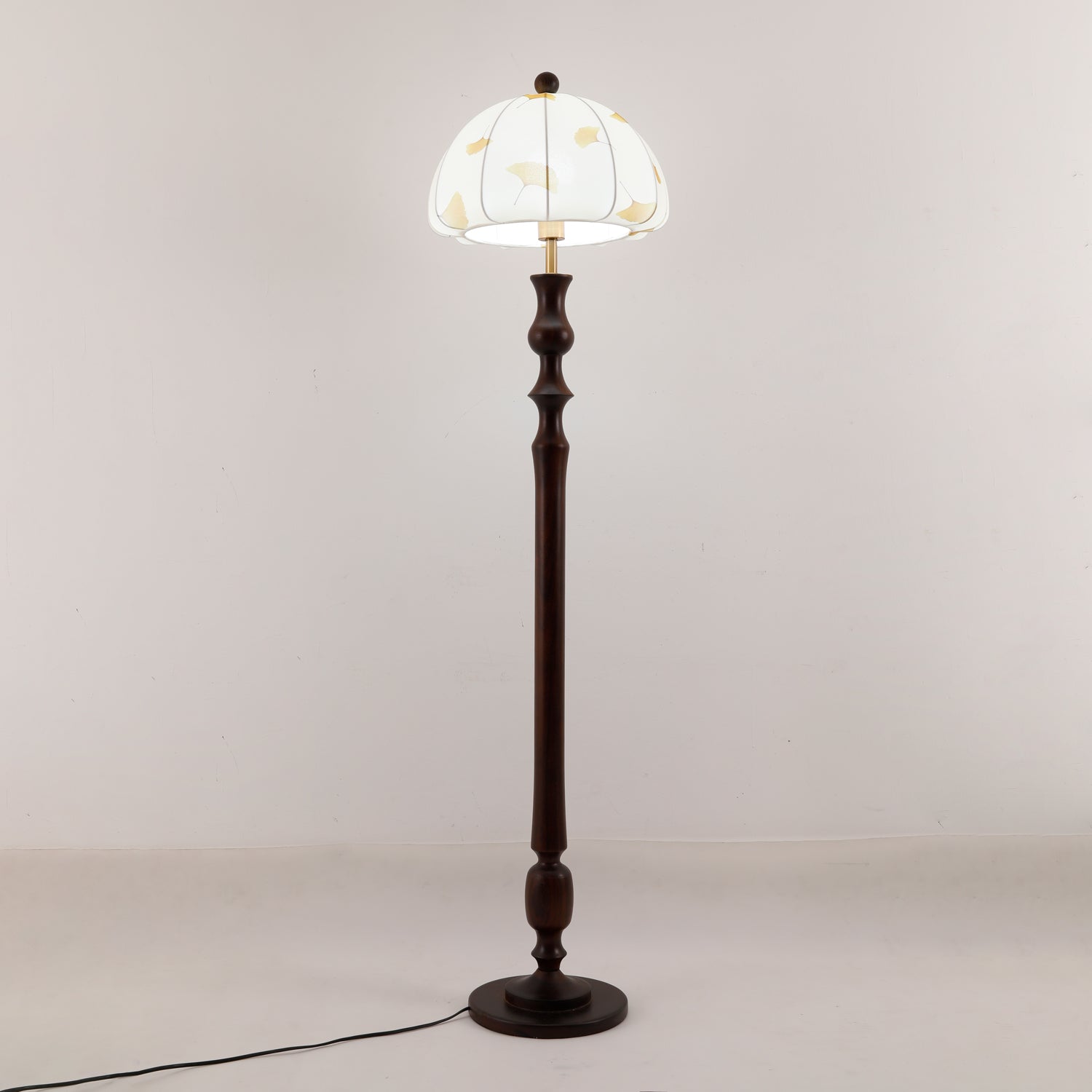 Ginkgore Wood Fabric Vintage Floor Lamp - Letslighting