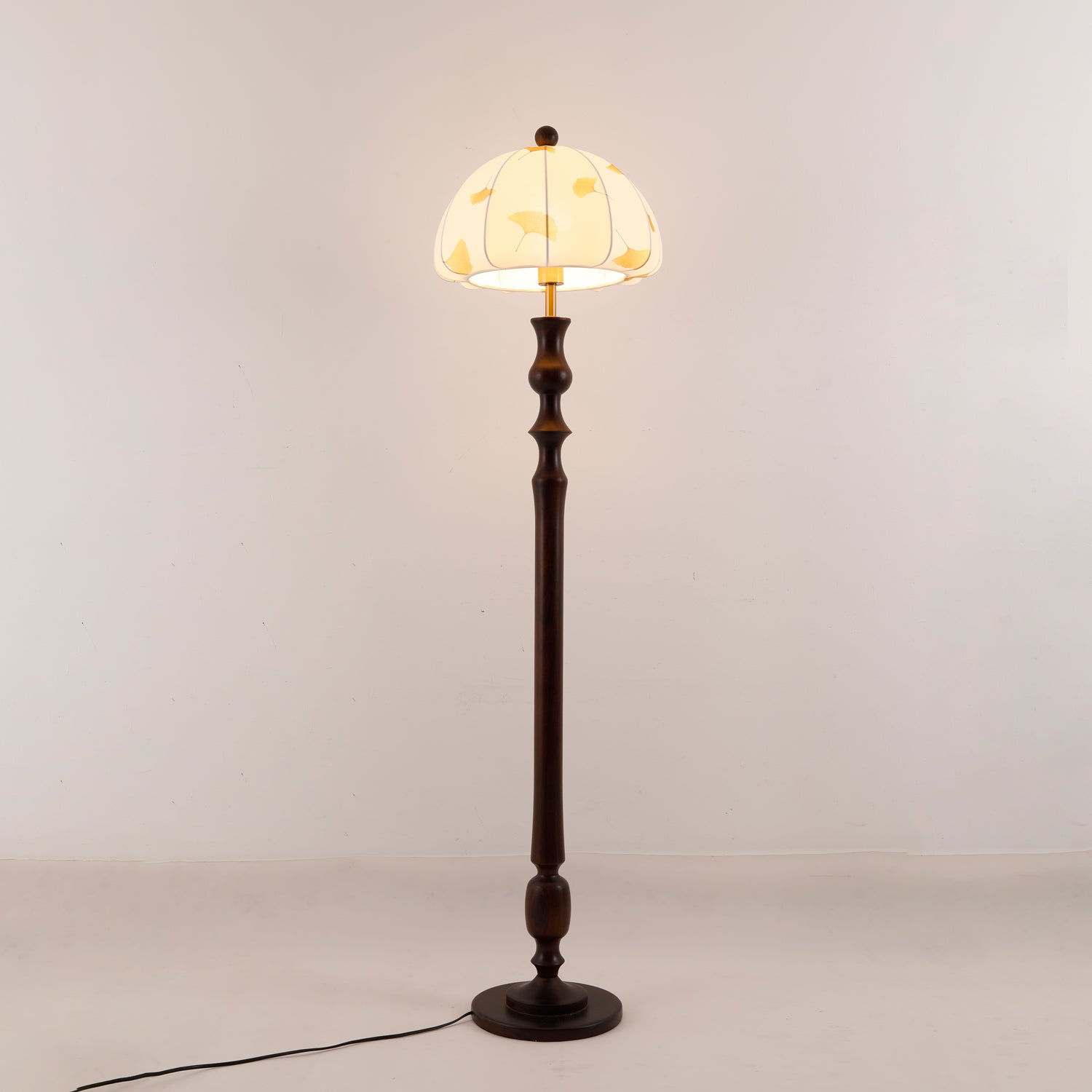 Ginkgore Wood Fabric Vintage Floor Lamp - Letslighting