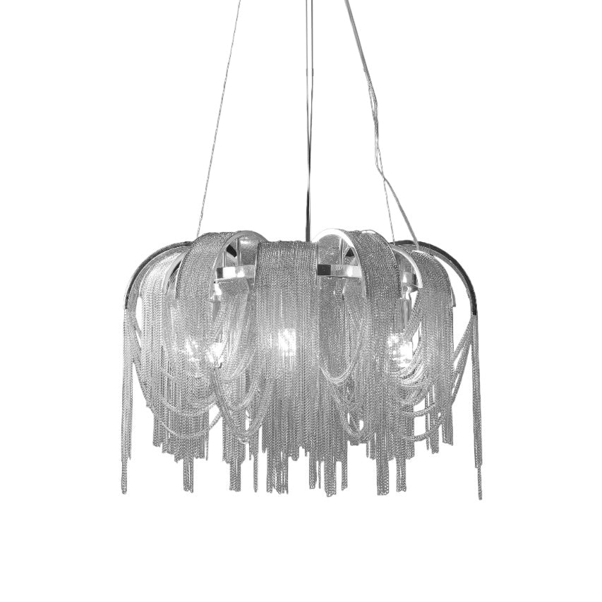 Lustra Chandelier Layered Chain Nickel Luxury - Letslighting