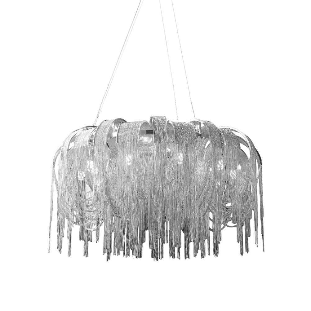 Lustra Chandelier Layered Chain Nickel Luxury - Letslighting