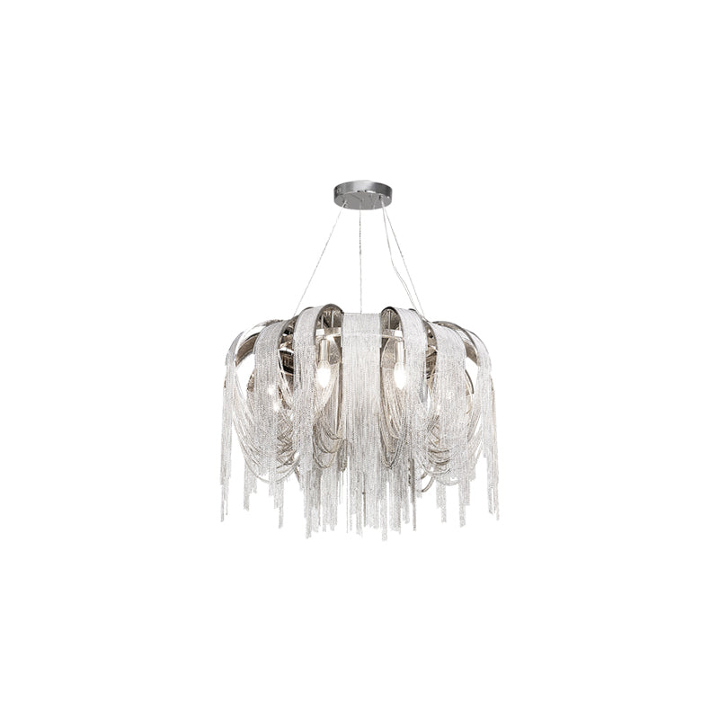 Lustra Chandelier Layered Chain Nickel Luxury - Letslighting