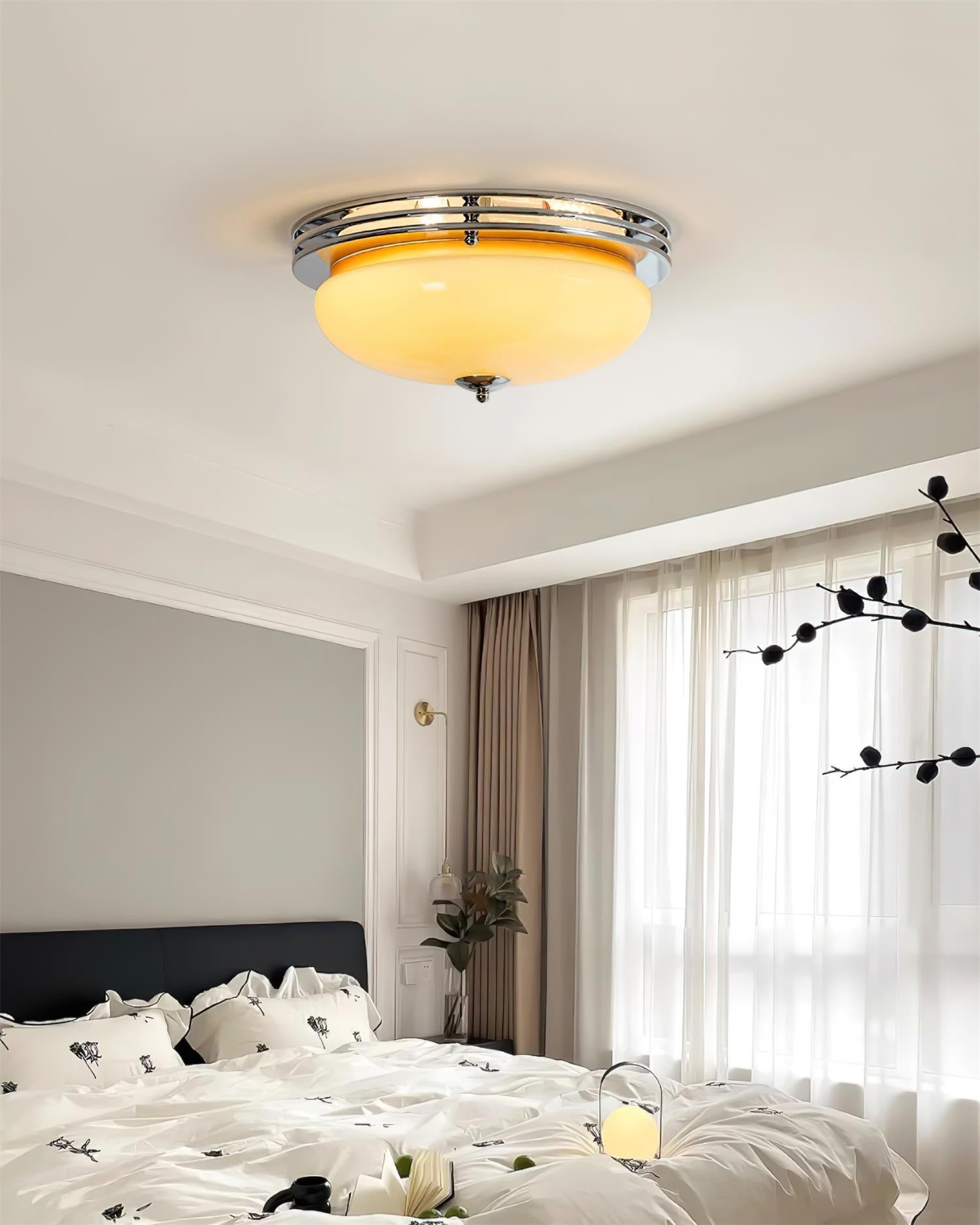 Ceiling Light Canopy and Glass Shade Classic Round Modern - Letslighting