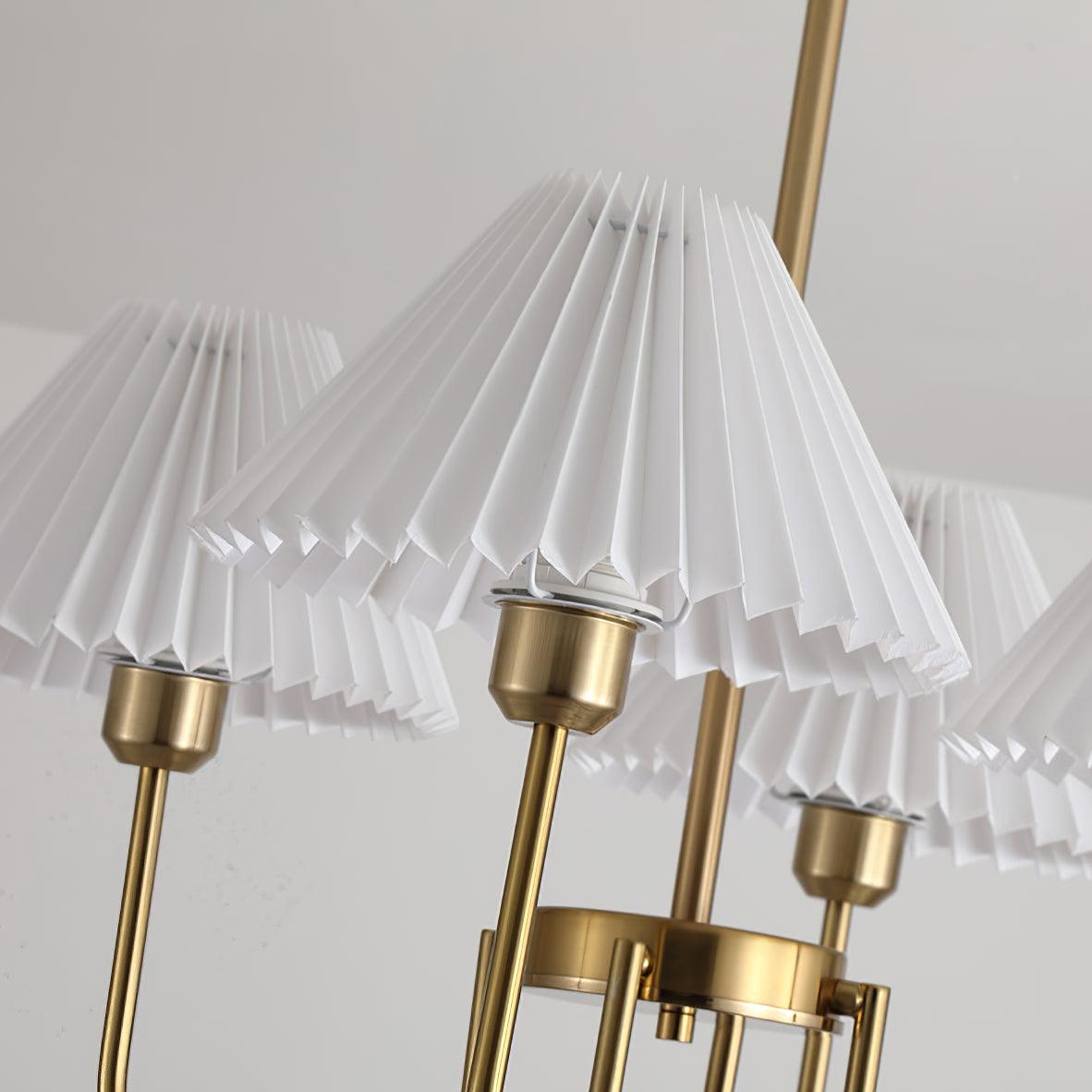 Lustra Chandelier Lenore Brass Pleated Shade - Letslighting