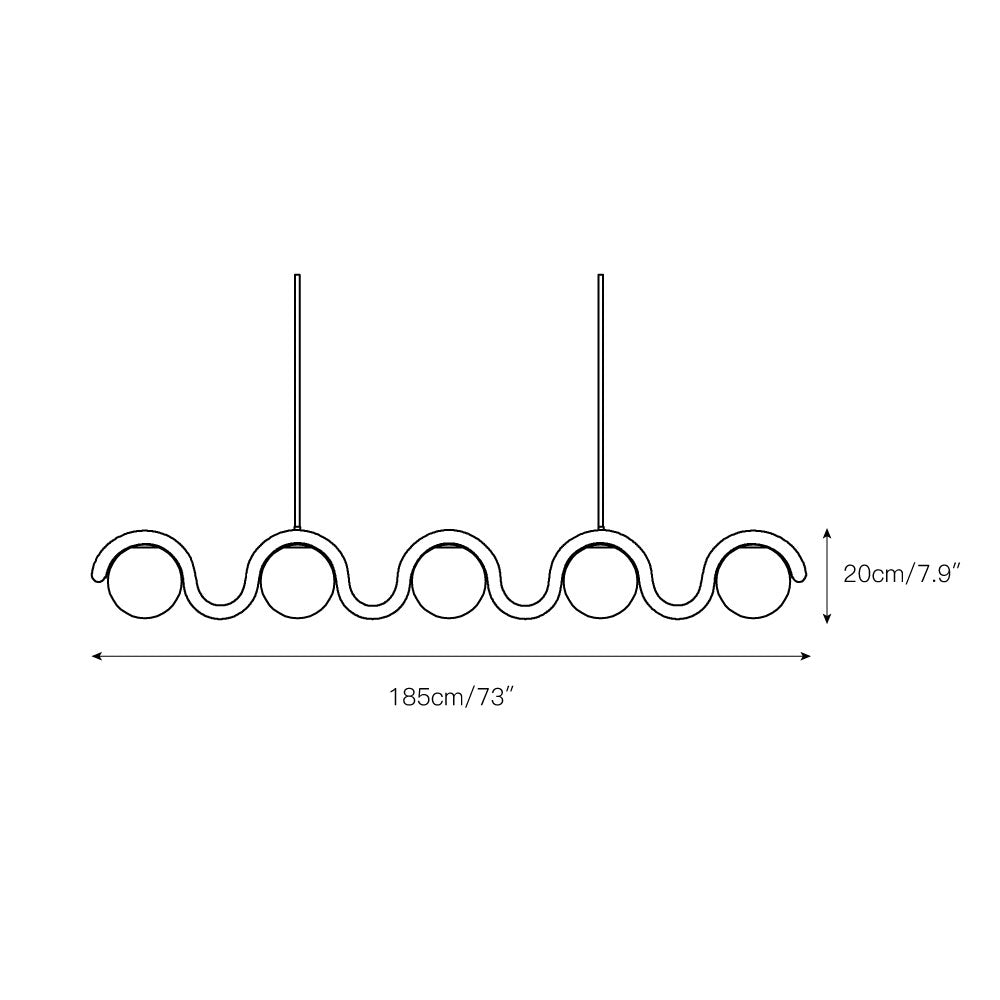 Citheis Individual Creativity Linear Glass Chandelier - Letslighting