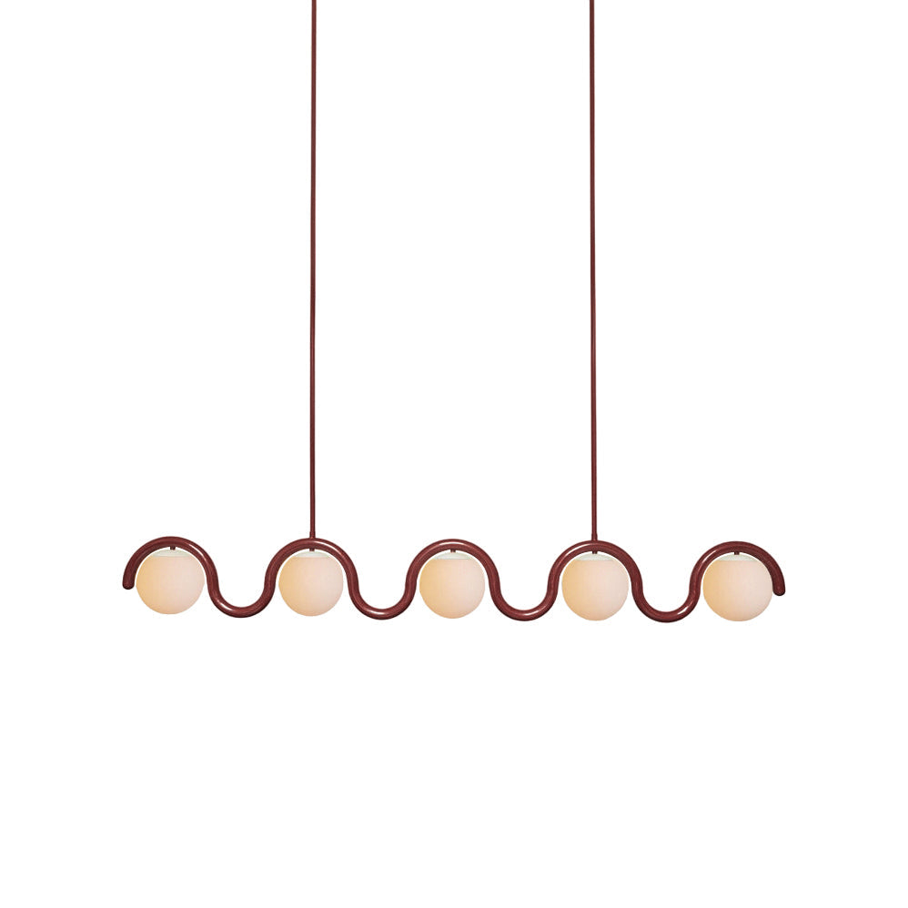 Aria Linear Chandelier Red&Silver