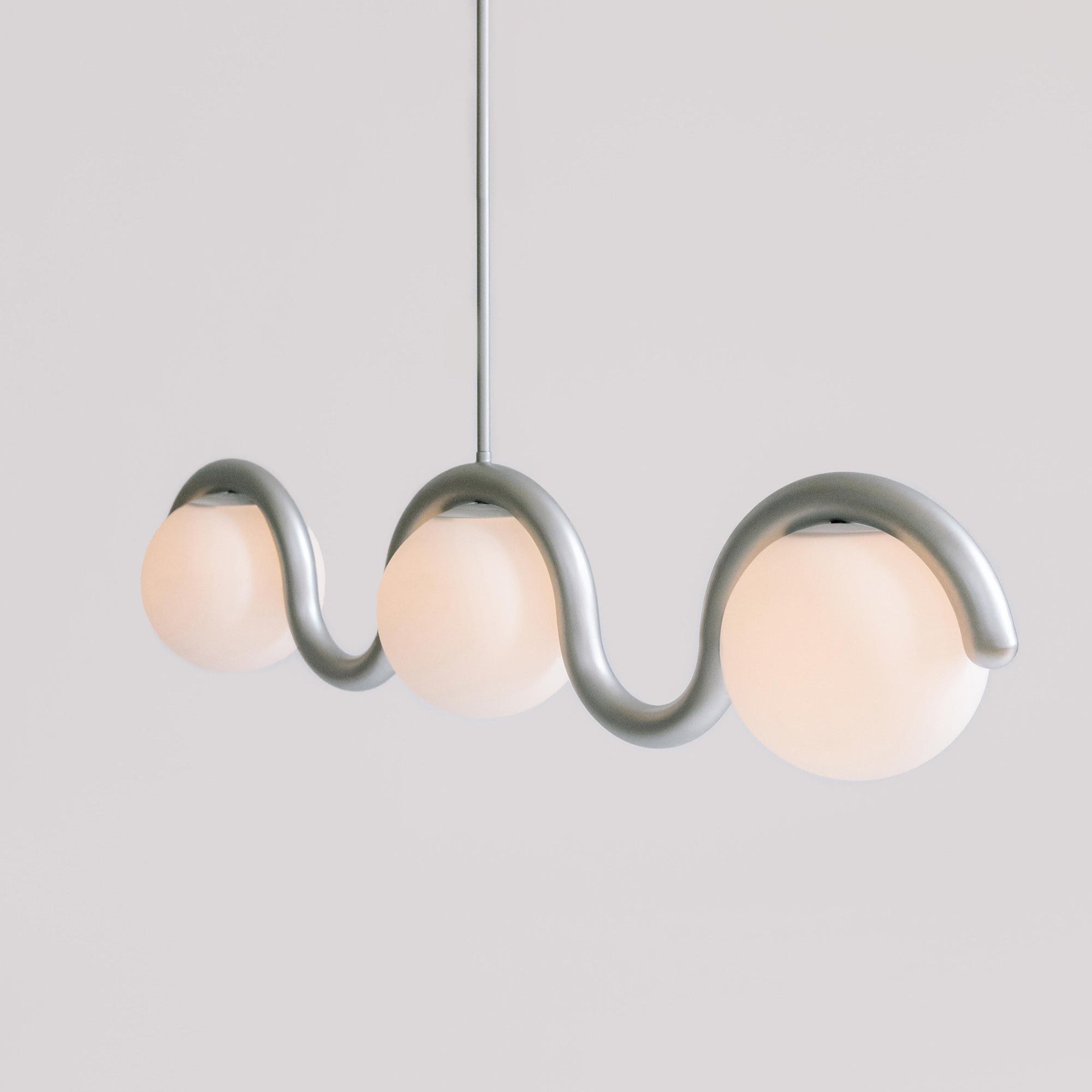 Aria Linear Chandelier Red&Silver
