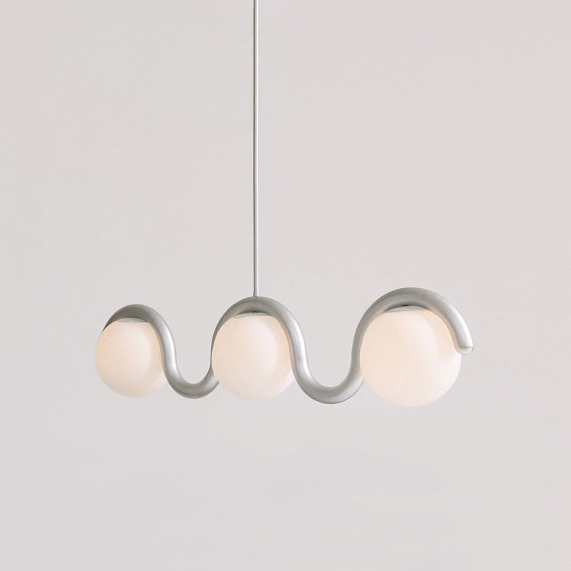 Aria Linear Chandelier Red&Silver