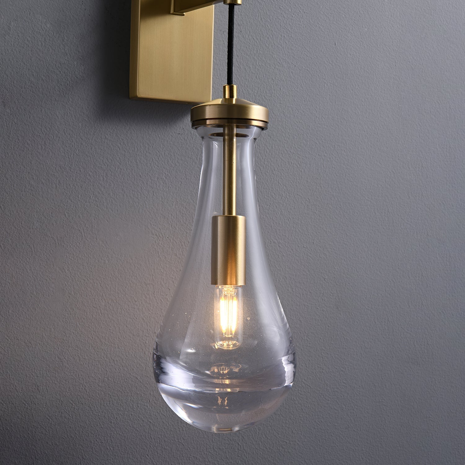 Lyshaos Modern Minimalist Brass Glass Wall Lamp - Letslighting