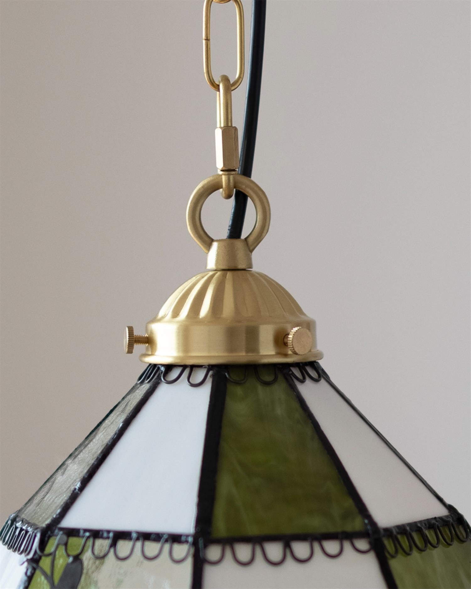 Tiffany Green Brass Pendant Light - Letslighting