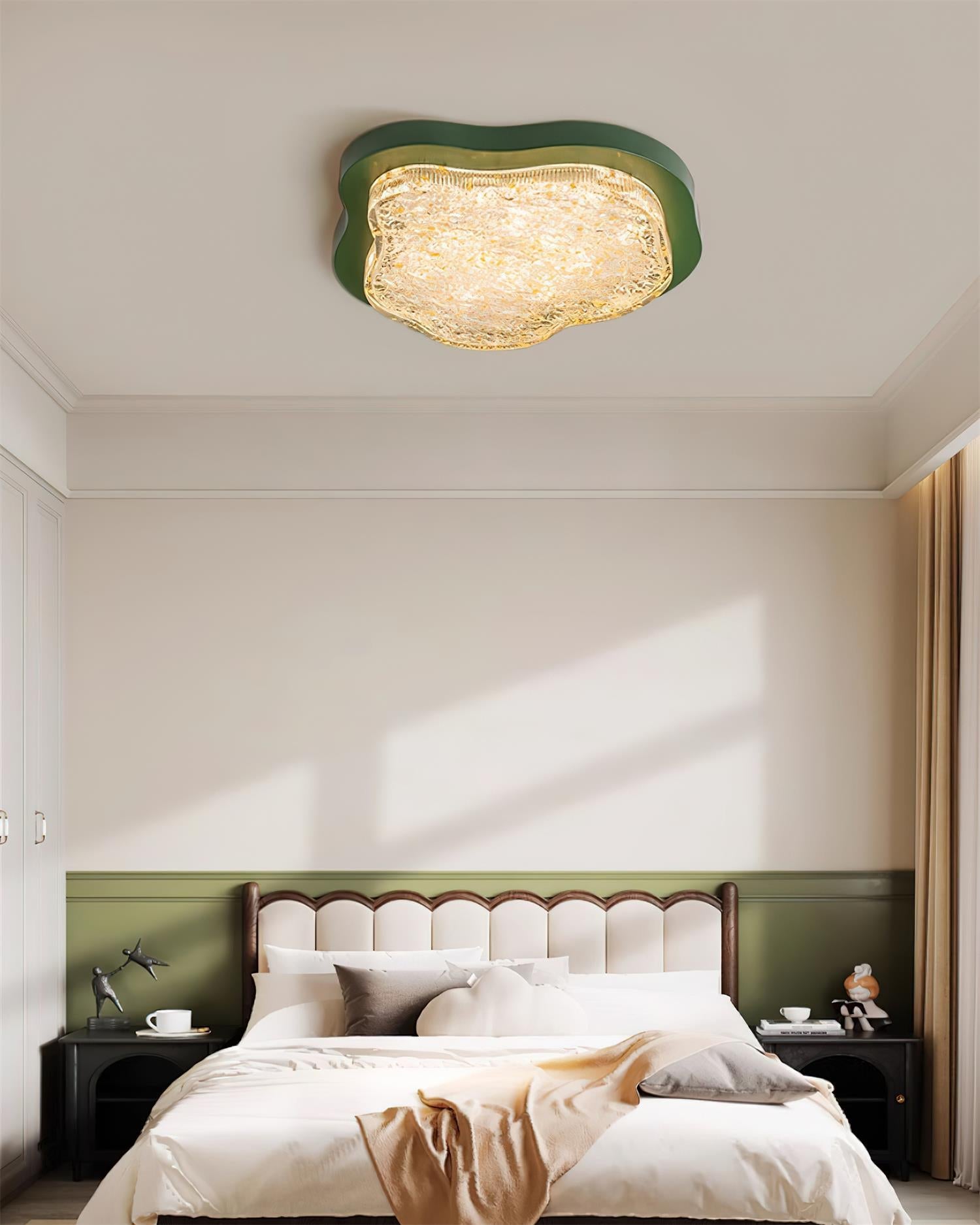 Ceiling Light Irregular Shape Resin Gold Leaf Modern Artistic Green - Letslighting