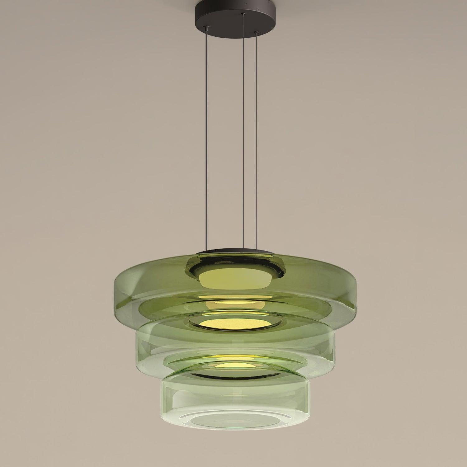 Lustra Pendant Lamp Glass Circles Multi-Level - Letslighting