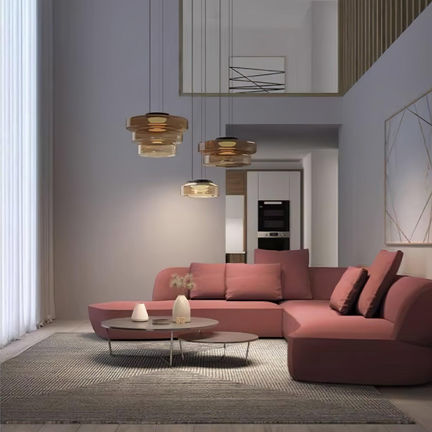 Lustra Pendant Lamp Glass Circles Multi-Level - Letslighting