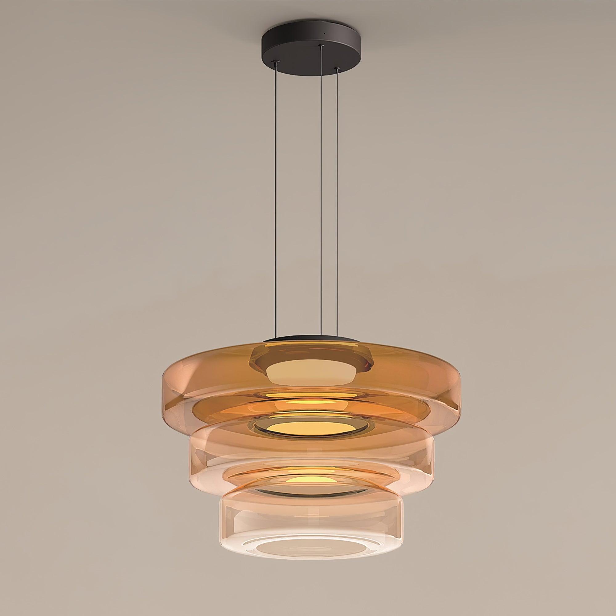 Lustra Pendant Lamp Glass Circles Multi-Level - Letslighting