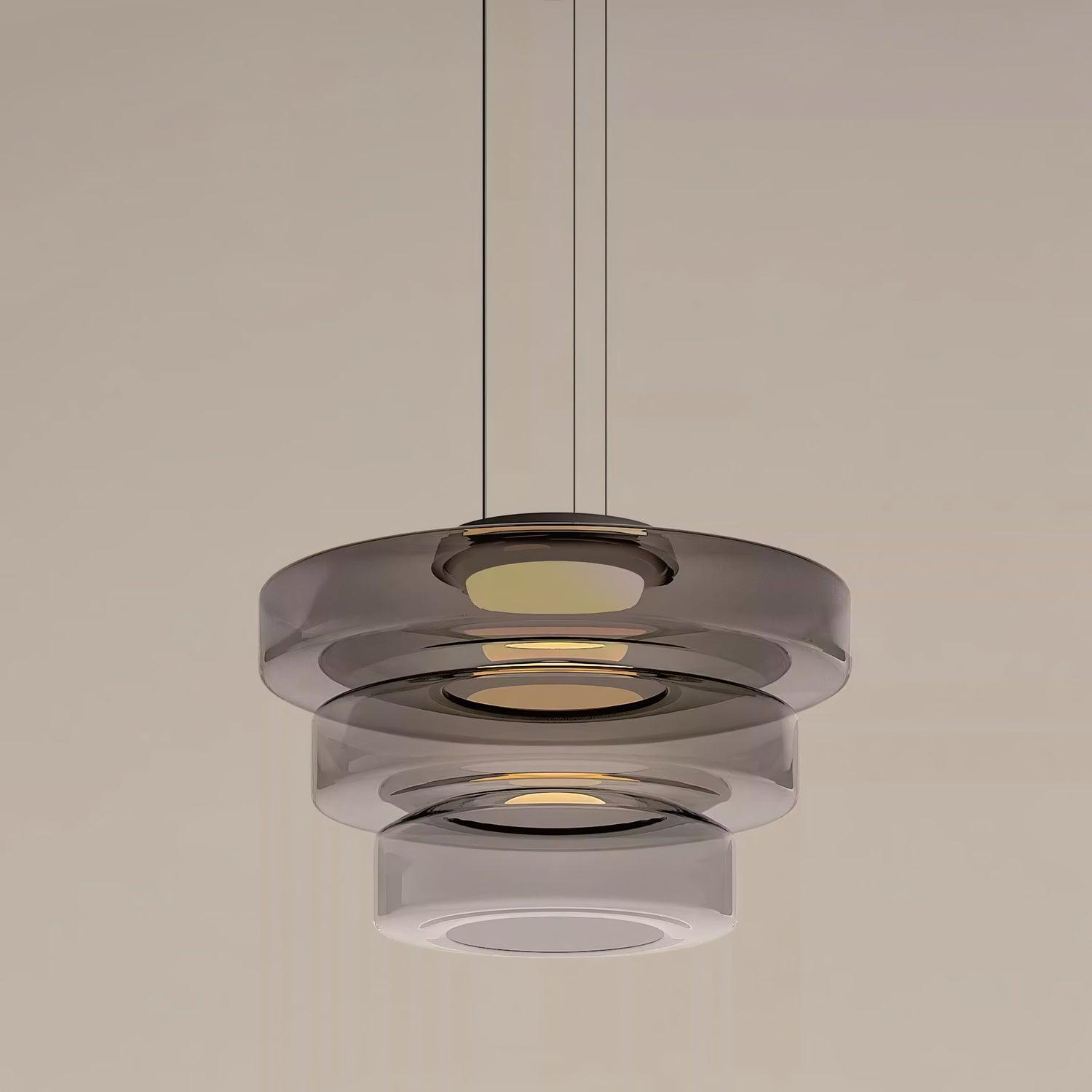 Lustra Pendant Lamp Glass Circles Multi-Level - Letslighting