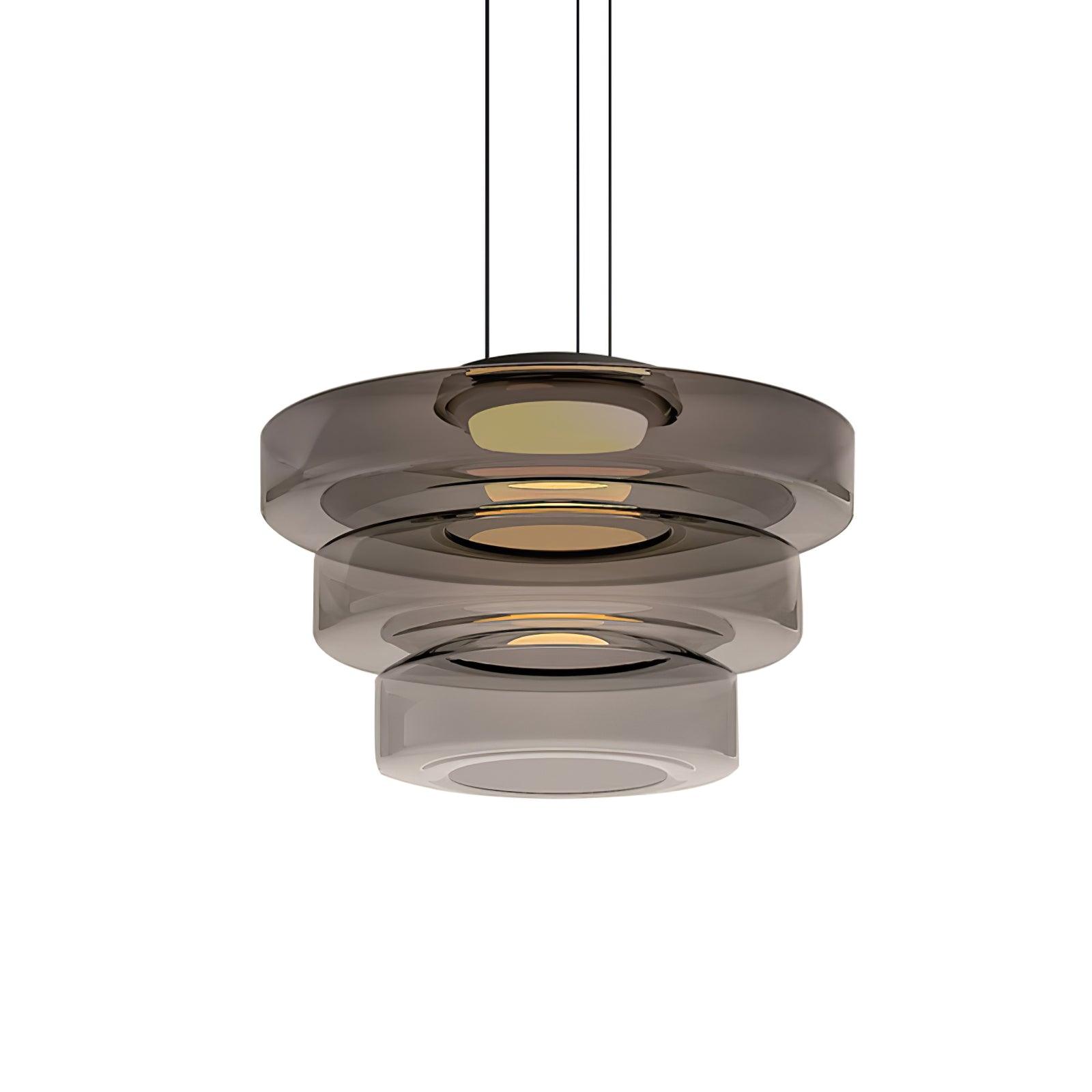 Lustra Pendant Lamp Glass Circles Multi-Level - Letslighting