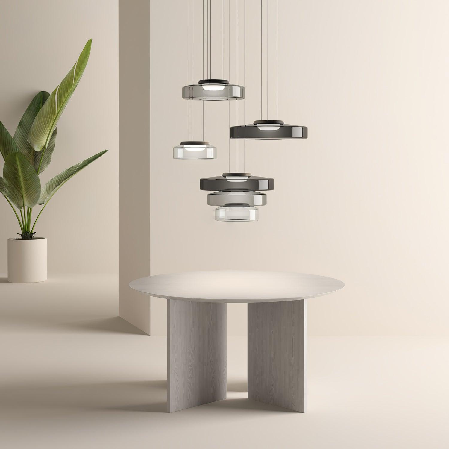 Lustra Pendant Lamp Glass Circles Multi-Level - Letslighting