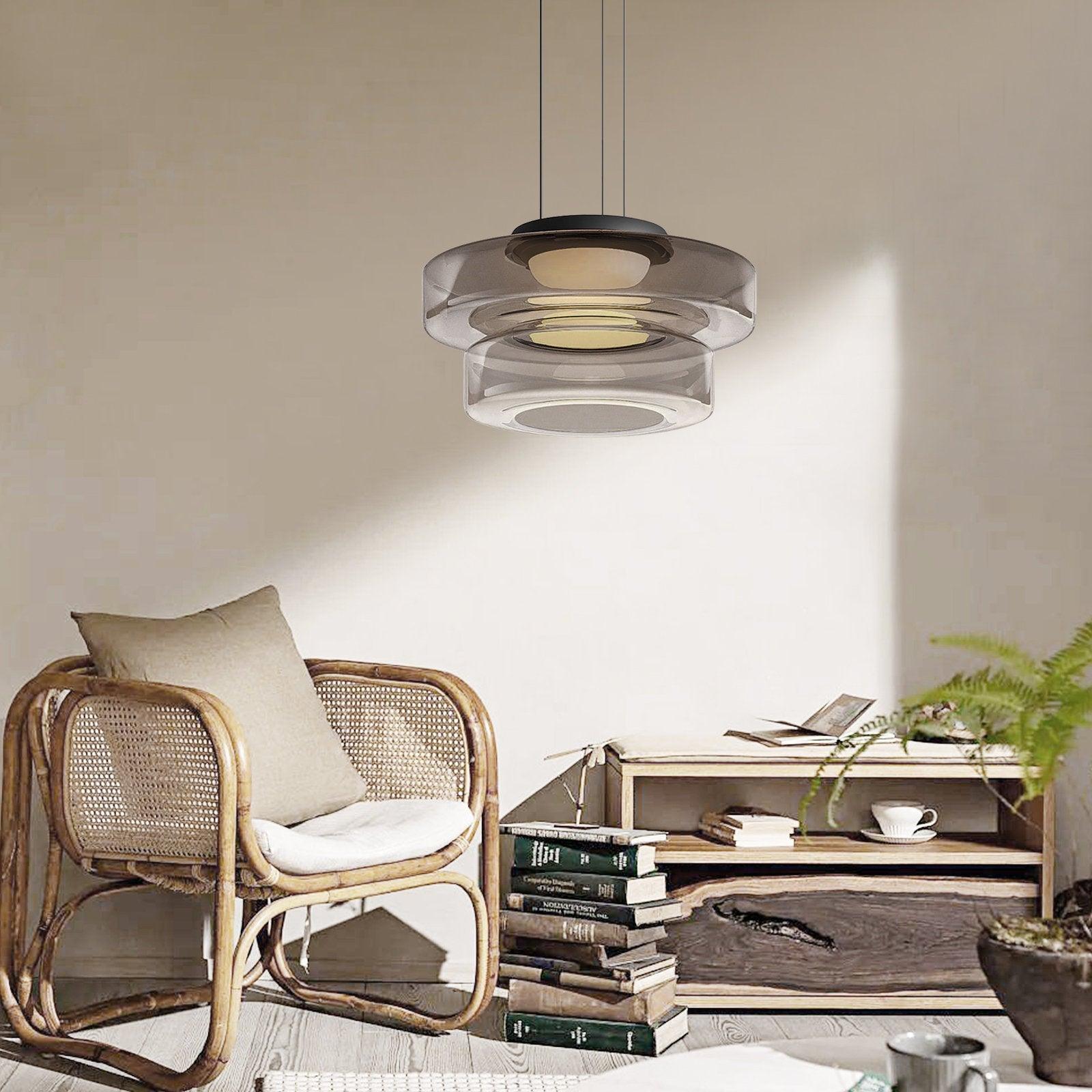 Lustra Pendant Lamp Glass Circles Multi-Level - Letslighting