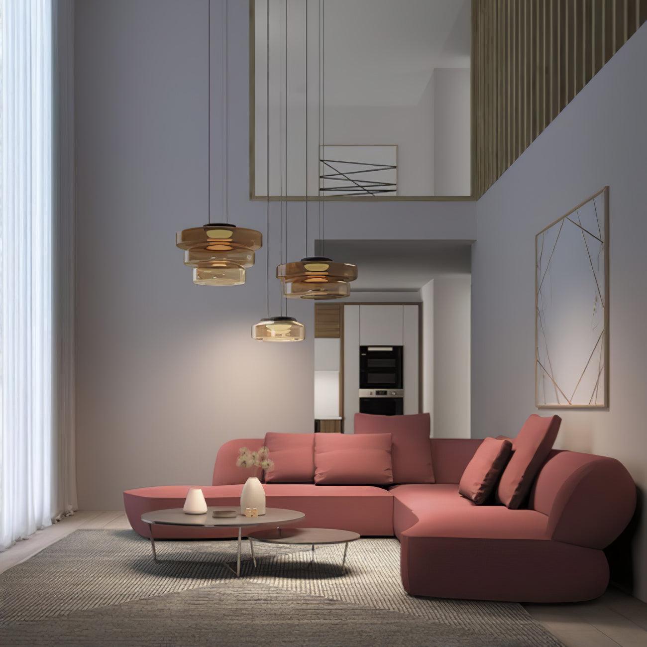 Lustra Pendant Lamp Glass Circles Multi-Level - Letslighting