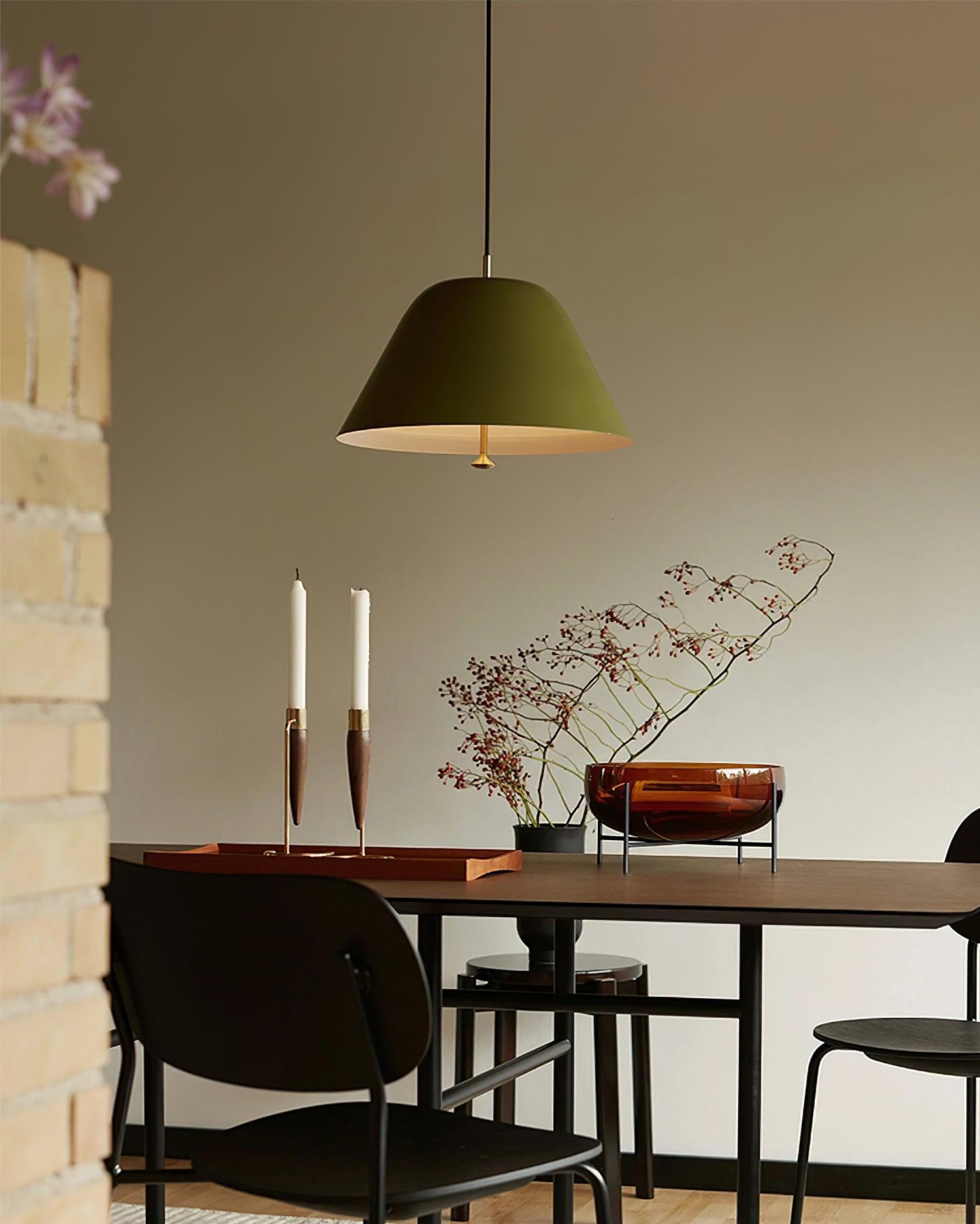 Pendant Lamp Modern Shade in Green and White Minimalist - Letslighting