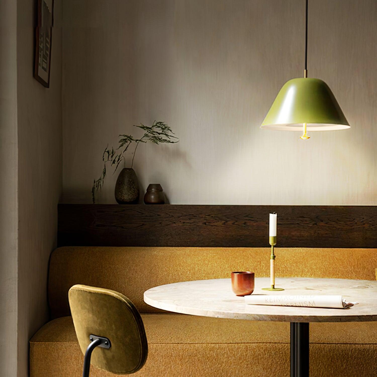 Pendant Lamp Modern Shade in Green and White Minimalist - Letslighting