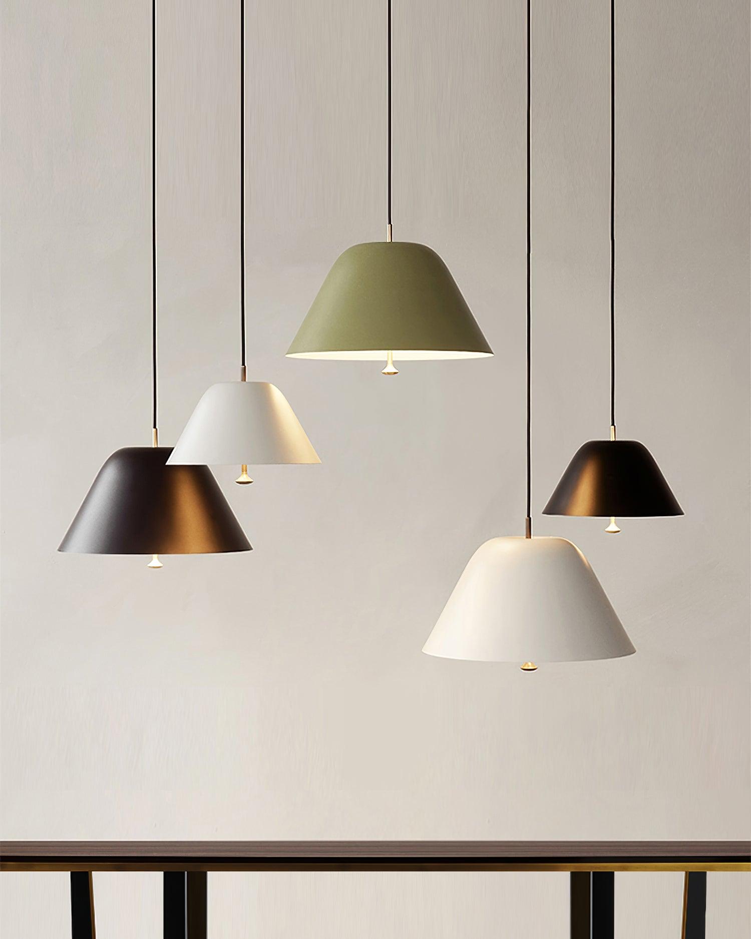 Pendant Lamp Modern Shade in Green and White Minimalist - Letslighting