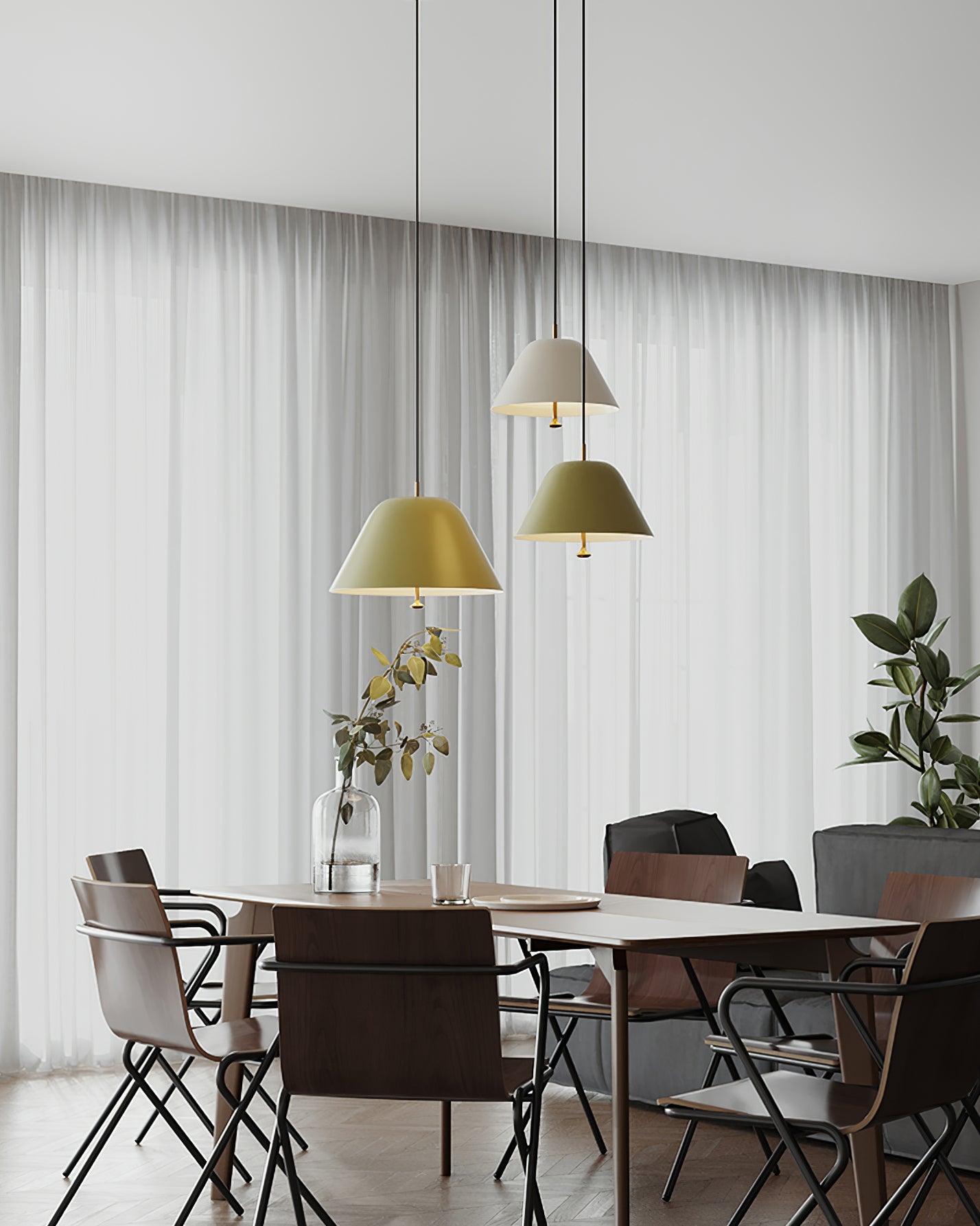Pendant Lamp Modern Shade in Green and White Minimalist - Letslighting