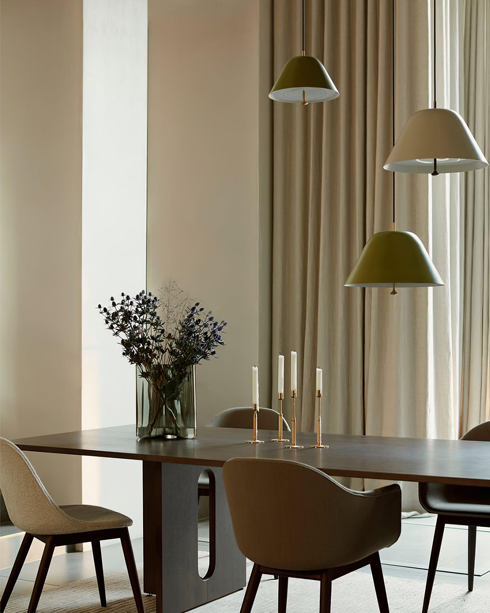 Pendant Lamp Modern Shade in Green and White Minimalist - Letslighting
