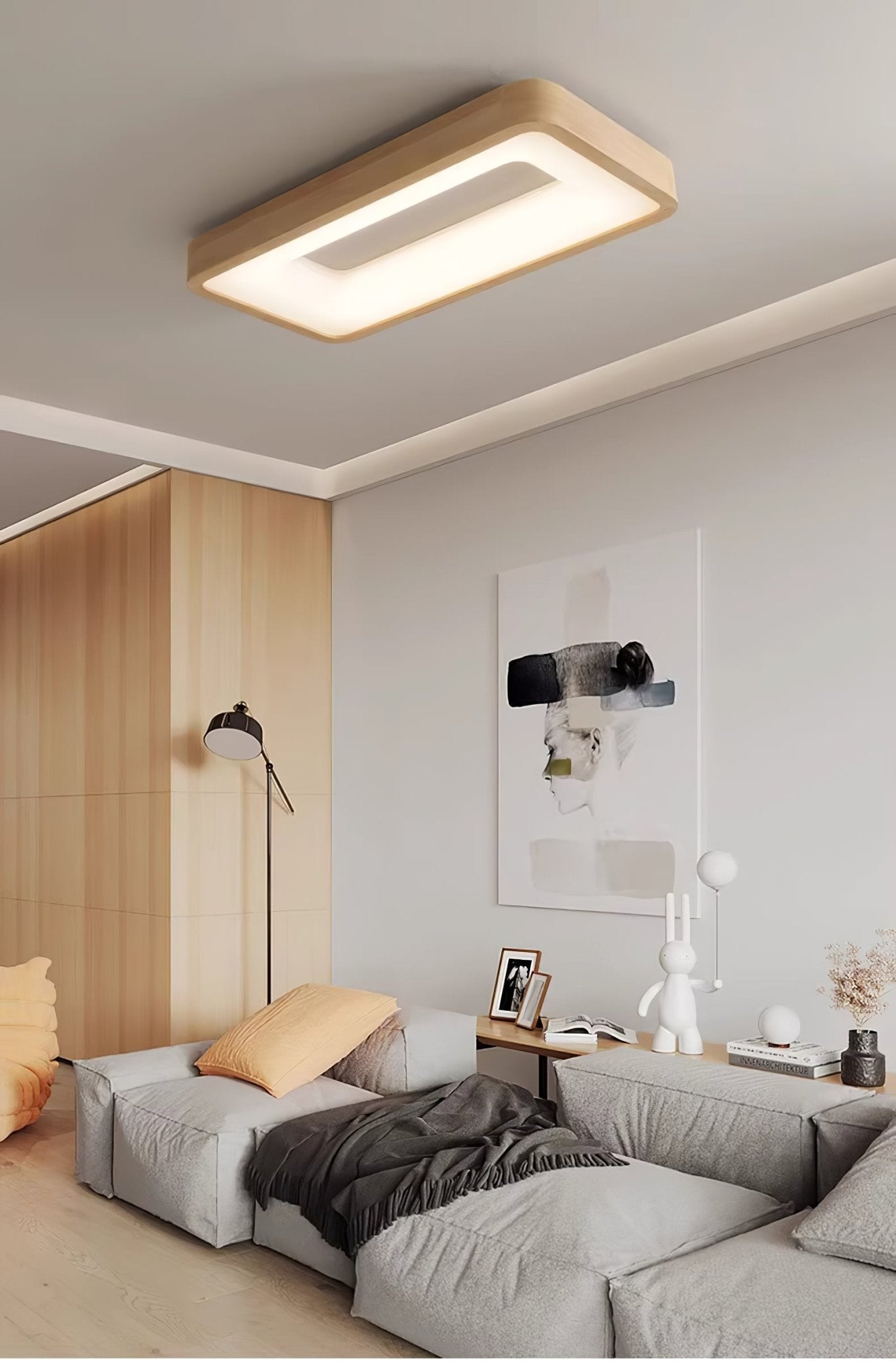 Uphae Modern Minimalist Square Wood Ceiling Light - Letslighting