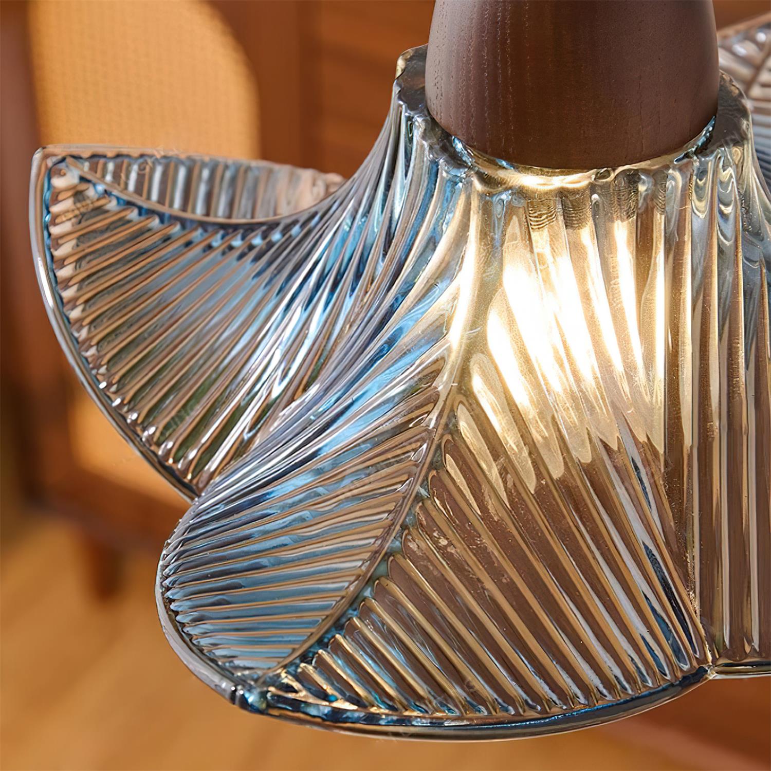 Lila Pendant Lamp Glass Folded Green Vintage - Letslighting